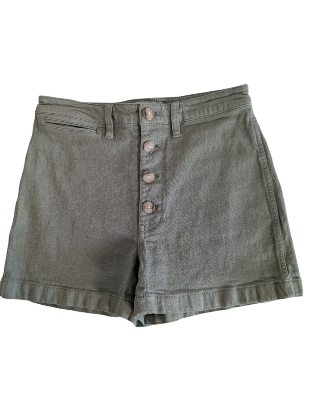 MADEWELL Women's Cotton Chino Shorts  Size 27  Green Speckled